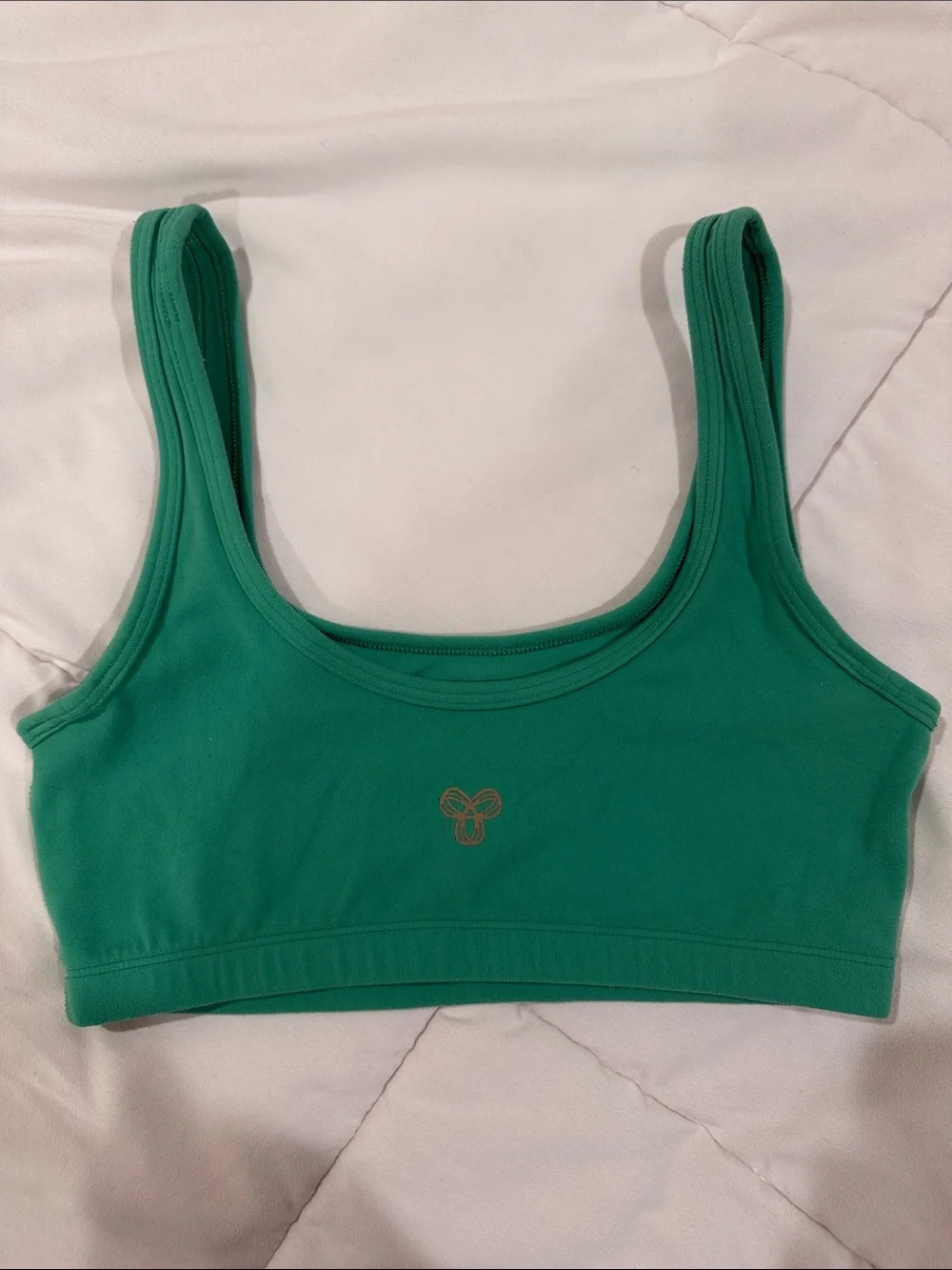 Aritzia Green Athletic Shorts and Matching Sports Bra Set
